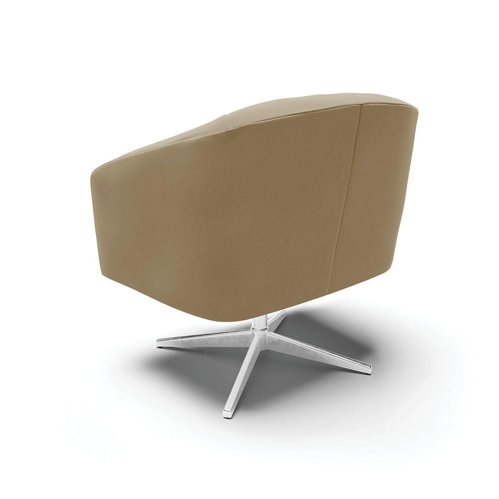 Cadeira Sala De Jantar Giratória Base Cromada Stella Suede D03 - D'rossi Cor Marrom Rato - 4