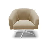 Cadeira Sala De Jantar Giratória Base Cromada Stella Suede D03 - D'rossi Cor Marrom Rato - 3