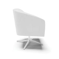 Cadeira Sala De Jantar Giratória Base Cromada Stella Sintético Pu D03 - D'rossi Cor Branco - 2