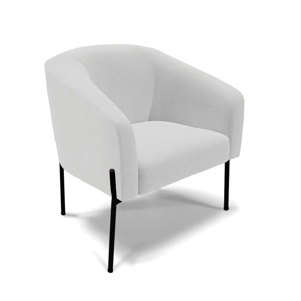 Cadeira Sala De Jantar Pé De Ferro Preto Kit 2 Stella Linho D03 - D'rossi Cor Cinza - 1