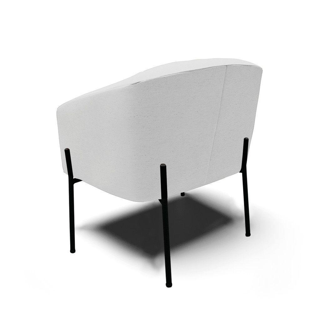 Cadeira Sala De Jantar Pé De Ferro Preto Kit 2 Stella Linho D03 - D'rossi Cor Cinza - 2