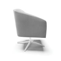 Cadeira Sala De Jantar Giratória Base Cromada Stella Suede D03 - D'rossi Cor Cinza - 2