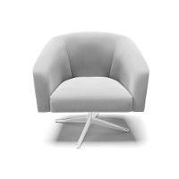 Cadeira Sala De Jantar Giratória Base Cromada Stella Suede D03 - D'rossi Cor Cinza - 3