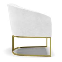 Cadeira Sala De Jantar Base Industrial Dourado Stella Sintético Pu D03 - D'rossi Cor Branco