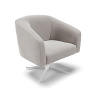 Cadeira Sala De Jantar Giratória Base Cromada Stella Veludo D03 - D'rossi Cor Cinza - 1