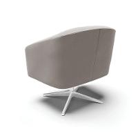 Cadeira Sala De Jantar Giratória Base Cromada Stella Veludo D03 - D'rossi Cor Cinza