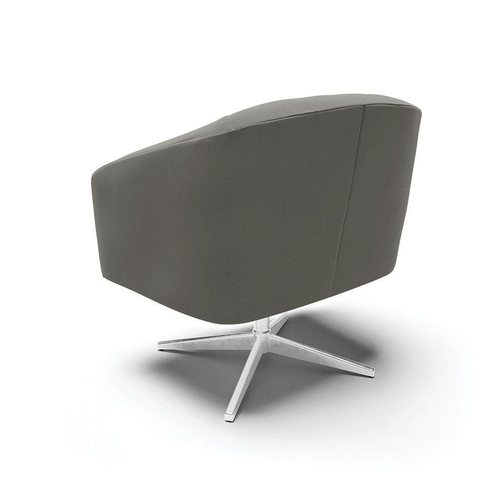 Cadeira Sala De Jantar Giratória Base Cromada Stella Suede D03 - D'rossi Cor Grafite - 4