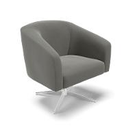 Cadeira Sala De Jantar Giratória Base Cromada Stella Suede D03 - D'rossi Cor Grafite - 1