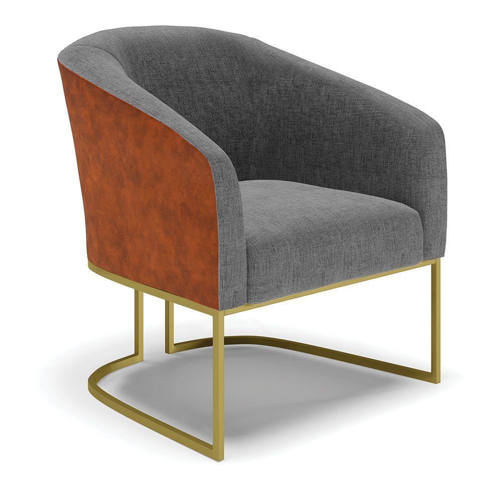 Cadeira Sala De Jantar Industrial Dourada Kit 2 Stella Noz/linho D03 - D'rossi Cor Grafite - 3