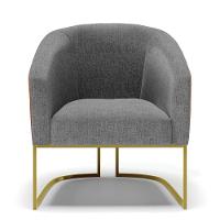 Cadeira Sala De Jantar Industrial Dourada Kit 2 Stella Noz/linho D03 - D'rossi Cor Grafite