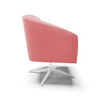 Cadeira Sala De Jantar Giratória Base Cromada Kit 2 Stella Suede D03 - D'rossi Cor Rose - 2