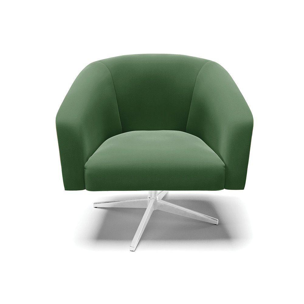 Cadeira Sala De Jantar Giratória Base Cromada Stella Suede D03 - D'rossi Cor Verde - 3