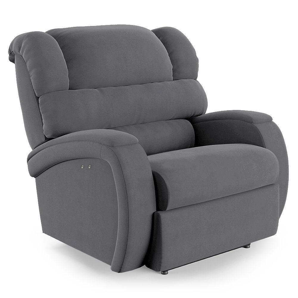 Poltrona Do Papai Reclinável Napoli Power Touch Veludo Fh1 Cinza - 1