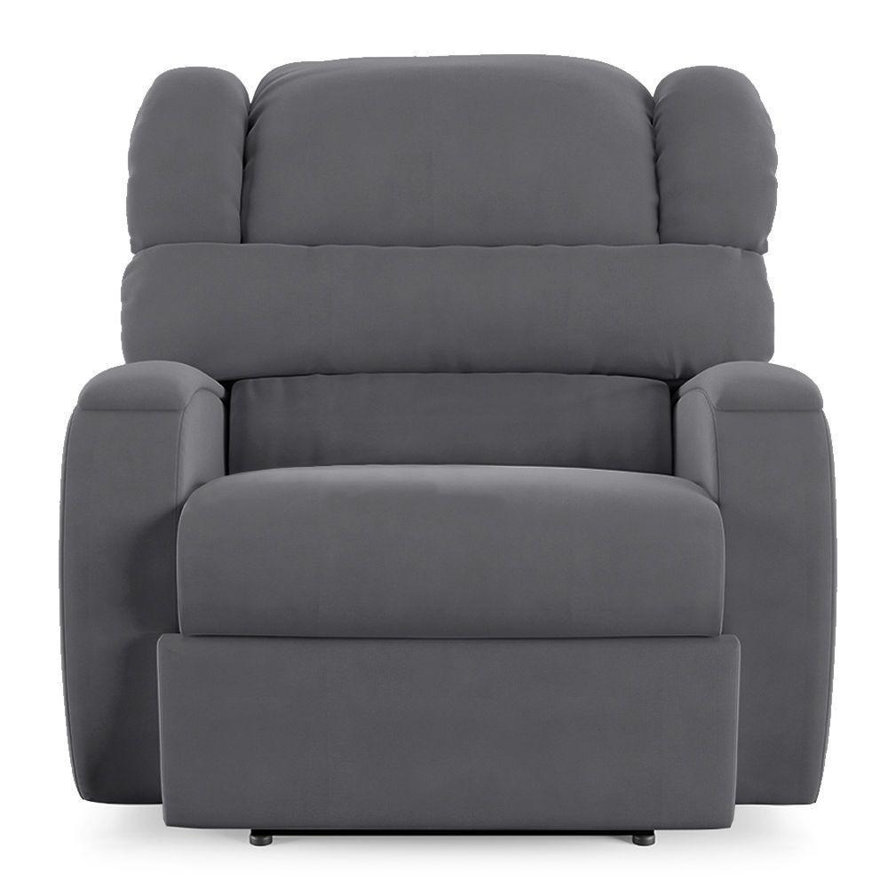 Poltrona Do Papai Reclinável Napoli Power Touch Veludo Fh1 Cinza - 3