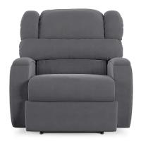 Poltrona Do Papai Reclinável Napoli Power Touch Veludo Fh1 Cinza - 3