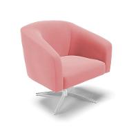 Cadeira Sala De Jantar Giratória Base Cromada Stella Suede D03 - D'rossi Cor Rose - 1