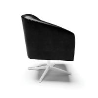 Cadeira Sala De Jantar Giratória Base Cromada Stella Sintético Pu D03 - D'rossi Cor Preto