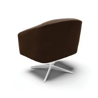 Cadeira Sala De Jantar Giratória Base Cromada Kit 2 Stella Suede D03 - D'rossi Cor Marrom - 5