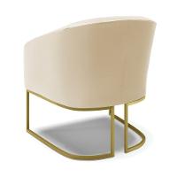 Cadeira Sala De Jantar Industrial Dourado Kit 2 Stella Sintético D03 - D'rossi Cor Bege - 5