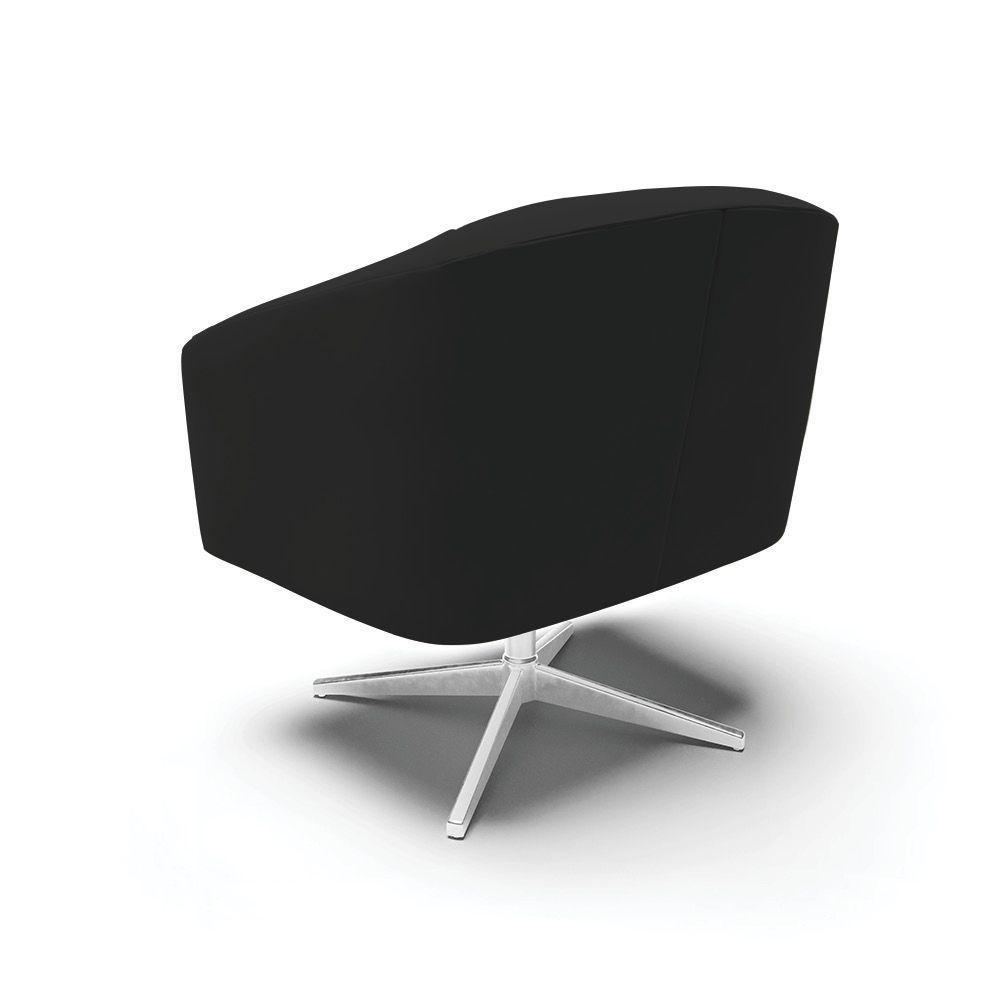 Cadeira Sala De Jantar Giratória Base Cromada Kit 2 Stella Veludo D03 - D'rossi Cor Preto - 5