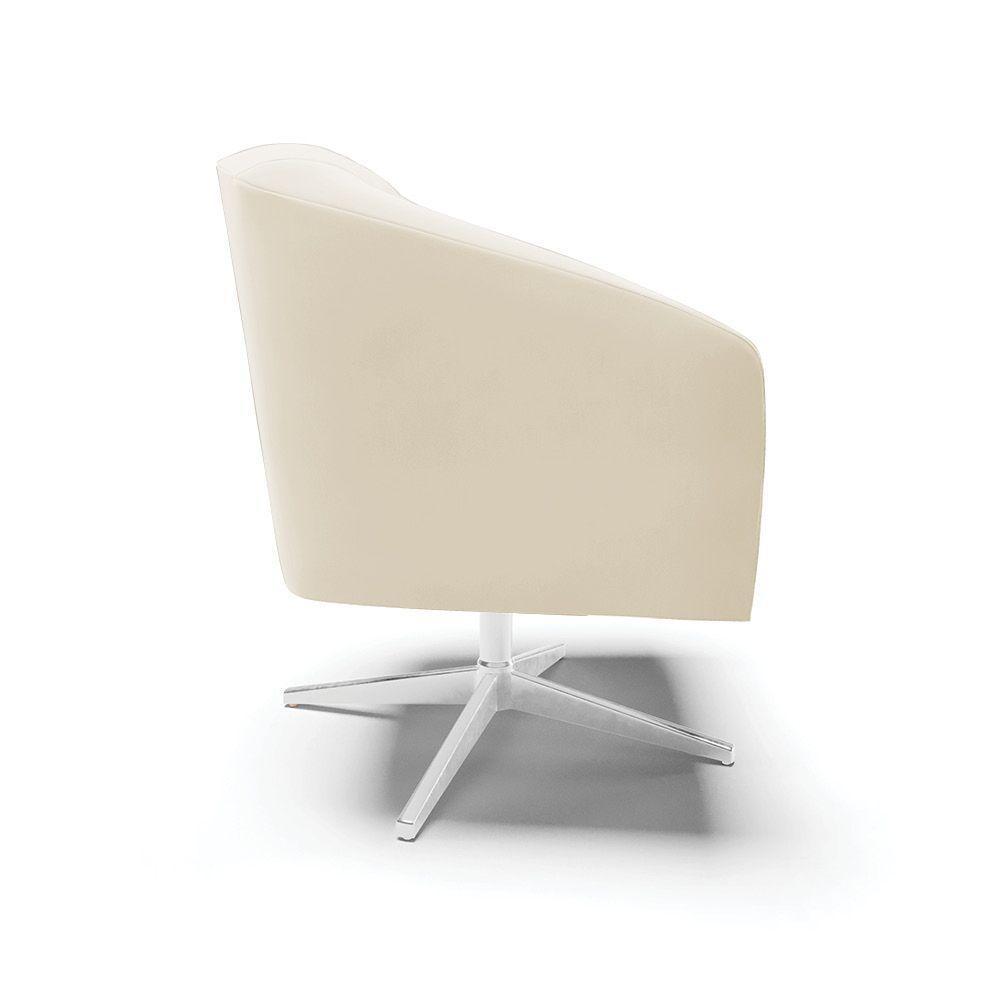 Cadeira Sala De Jantar Giratória Base Cromada Kit 2 Stella Veludo D03 - D'rossi Cor Bege - 2