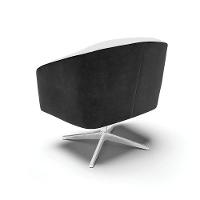 Cadeira Sala De Jantar Giratória Cromada Kit 2 Stella Pto/linho D03 - D'rossi Cor Cinza - 2