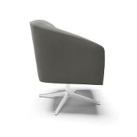 Cadeira Sala De Jantar Giratória Base Cromada Kit 2 Stella Suede D03 - D'rossi Cor Grafite - 2