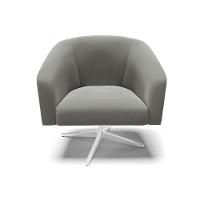 Cadeira Sala De Jantar Giratória Base Cromada Kit 2 Stella Suede D03 - D'rossi Cor Grafite