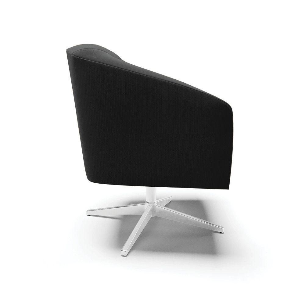 Cadeira Sala De Jantar Giratória Base Cromada Stella Suede D03 - D'rossi Cor Preto - 2