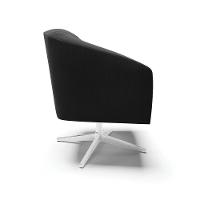 Cadeira Sala De Jantar Giratória Base Cromada Stella Suede D03 - D'rossi Cor Preto - 2