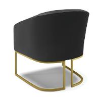 Cadeira Sala De Jantar Industrial Dourado Kit 2 Stella Sintético D03 - D'rossi Cor Preto - 2