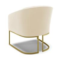 Cadeira Sala De Jantar Base Industrial Dourado Kit 2 Stella Veludo D03 - D'rossi Cor Bege - 3