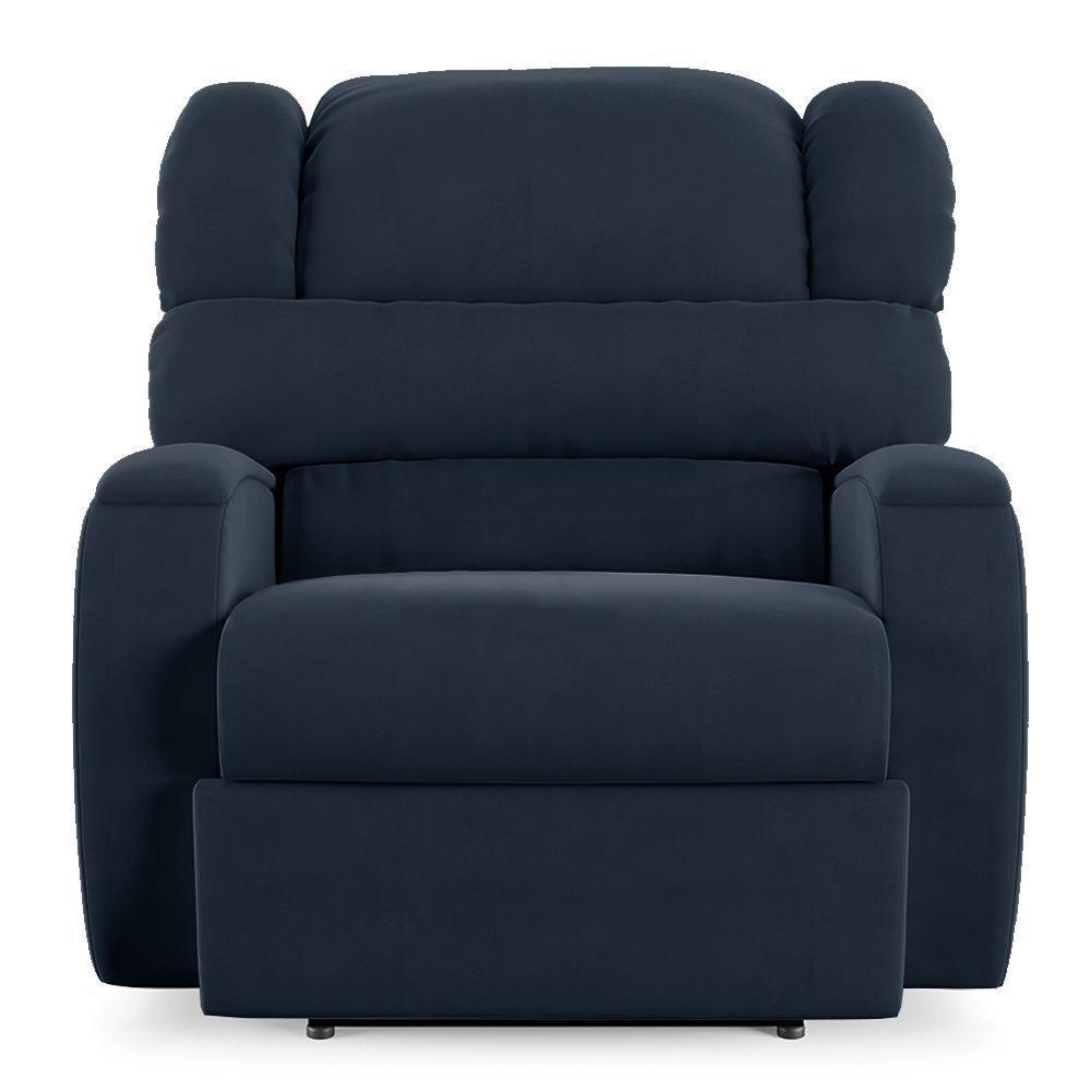 Poltrona Do Papai Reclinável Napoli Power Touch Veludo Azul Fh1 - 4