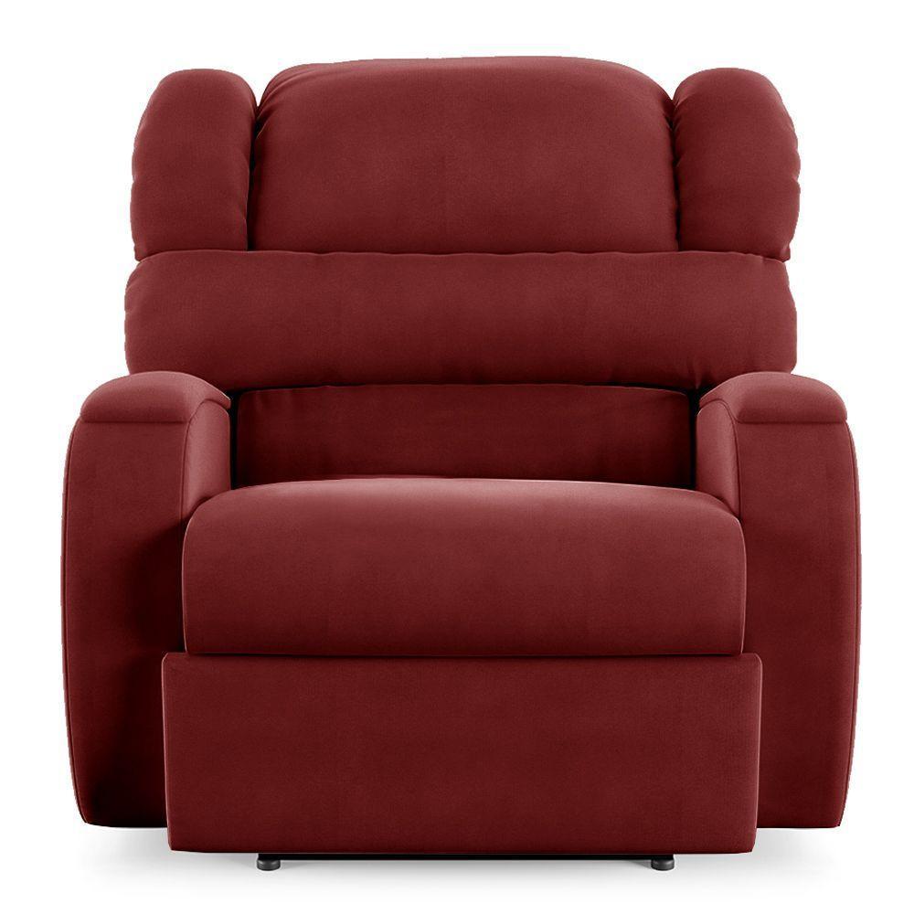 Poltrona Do Papai Reclinável Napoli Power Touch Veludo Fh1 Vermelho - 3