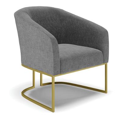 Cadeira Sala De Jantar Base Industrial Dourado Stella Linho D03 - D'rossi Cor Grafite