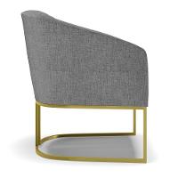 Cadeira Sala De Jantar Base Industrial Dourado Stella Linho D03 - D'rossi Cor Grafite - 2