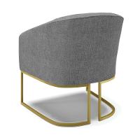 Cadeira Sala De Jantar Base Industrial Dourado Stella Linho D03 - D'rossi Cor Grafite