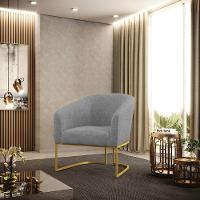 Cadeira Sala De Jantar Base Industrial Dourado Stella Linho D03 - D'rossi Cor Grafite - 6