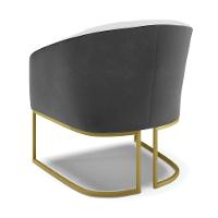 Cadeira Sala De Jantar Industrial Dourada Kit 2 Stella Pto/linho D03 - D'rossi Cor Cinza - 5