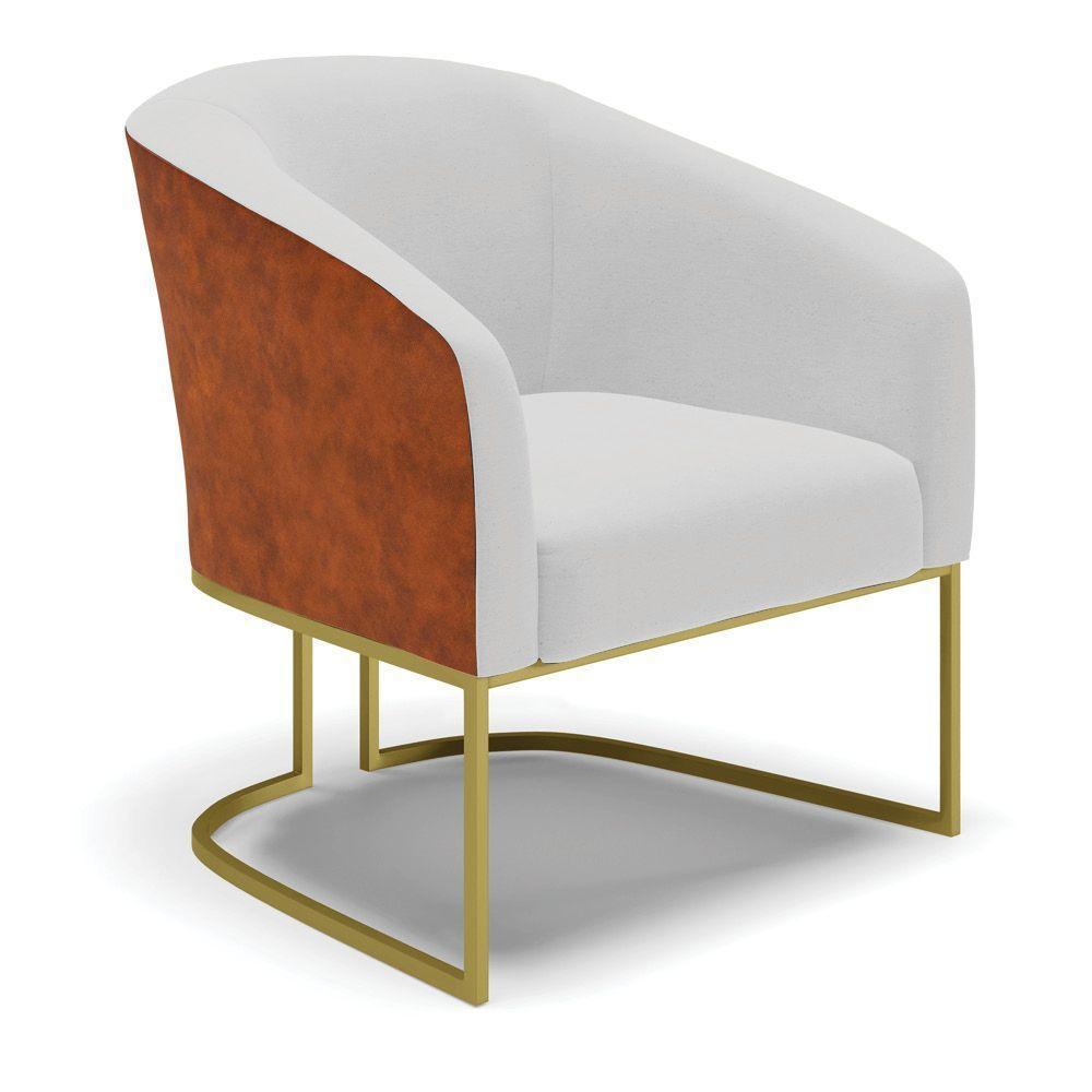 Cadeira Sala De Jantar Industrial Dourada Kit 2 Stella Noz/linho D03 - D'rossi Cor Cinza - 3