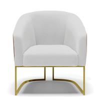 Cadeira Sala De Jantar Industrial Dourada Kit 2 Stella Noz/linho D03 - D'rossi Cor Cinza