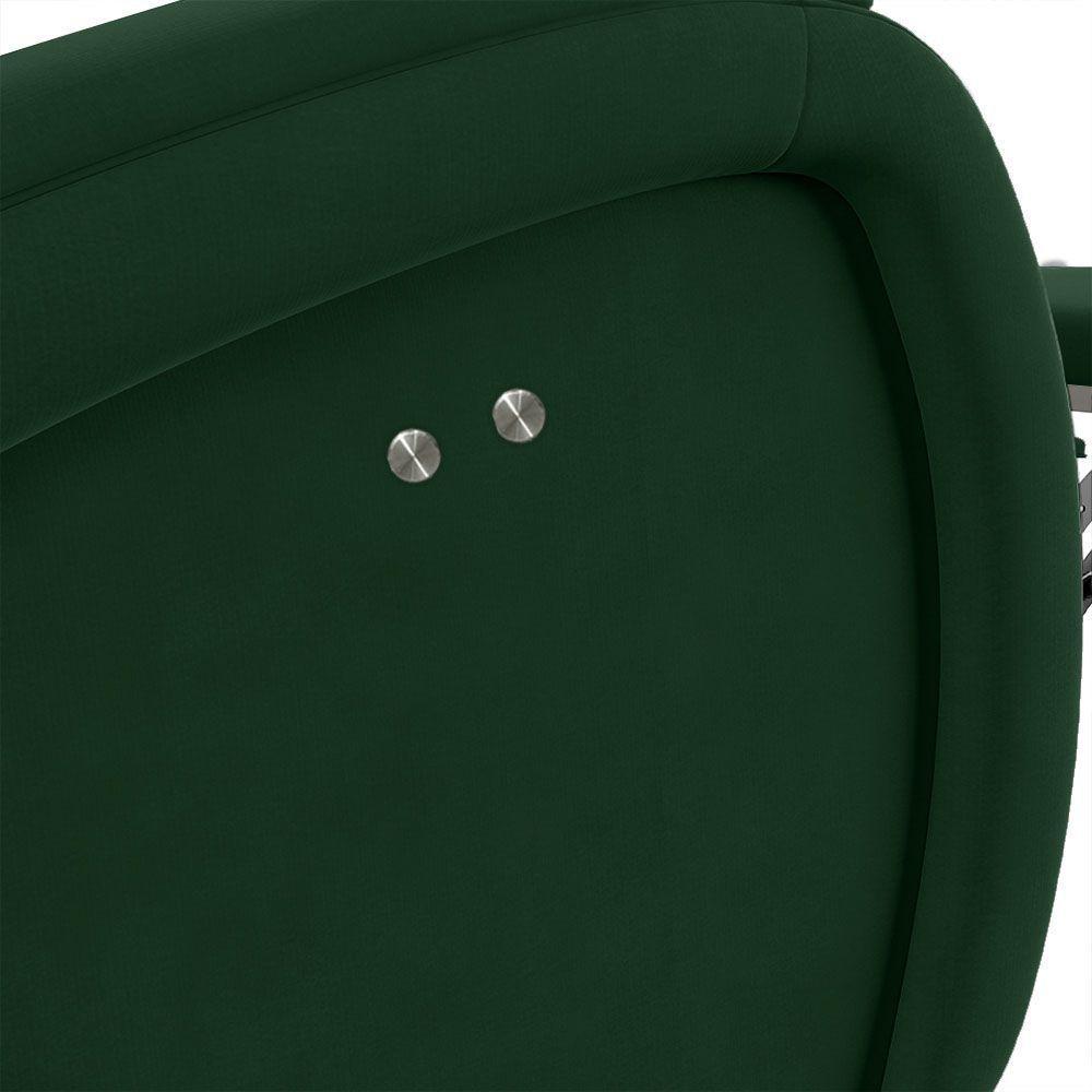 Poltrona Do Papai Reclinável Napoli Power Touch Veludo Fh1 Verde - 7