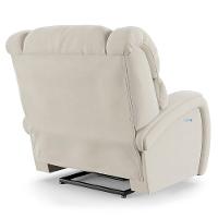 Poltrona Do Papai Reclinável Napoli Elétrica Botão Led Massagem Veludo Fh1 Bege - 5