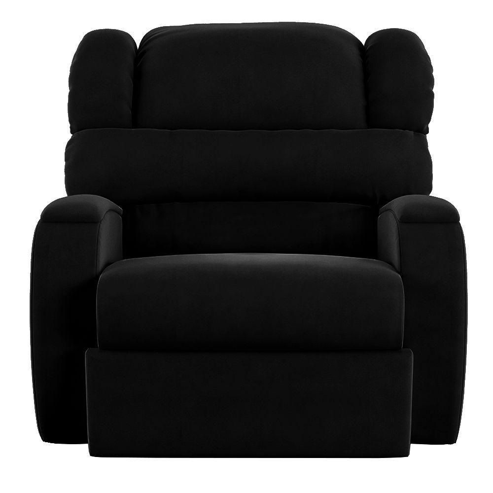 Poltrona Do Papai Reclinável Napoli Manual Gatilho Veludo Fh1 Preto - 4