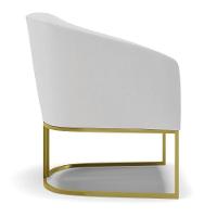 Cadeira Sala De Jantar Base Industrial Dourado Stella Linho D03 - D'rossi Cor Cinza