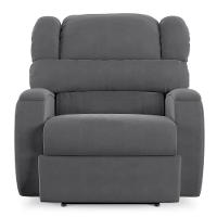 Poltrona Do Papai Reclinável Napoli Elétrica Botão Led Massagem Veludo Fh1 Cinza - 3