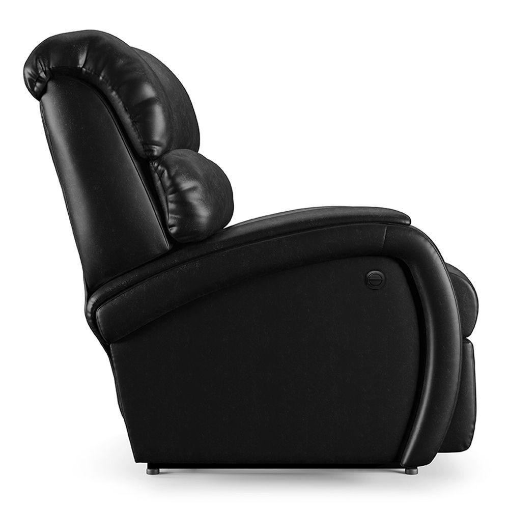 Poltrona Do Papai Reclinável Napoli Power Elétrica Pu Brilho Fh1 Preto - 3