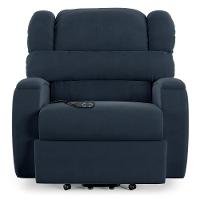 Poltrona Do Papai Reclinável Napoli Elevação Lift Elétrico Veludo Fh1 Azul - 2