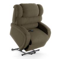 Poltrona Do Papai Reclinável Napoli Elevação Lift Elétrico Veludo Fh1 Capuccino - 1