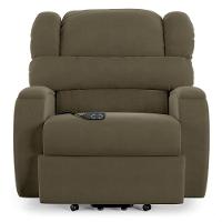 Poltrona Do Papai Reclinável Napoli Elevação Lift Elétrico Veludo Fh1 Capuccino - 2